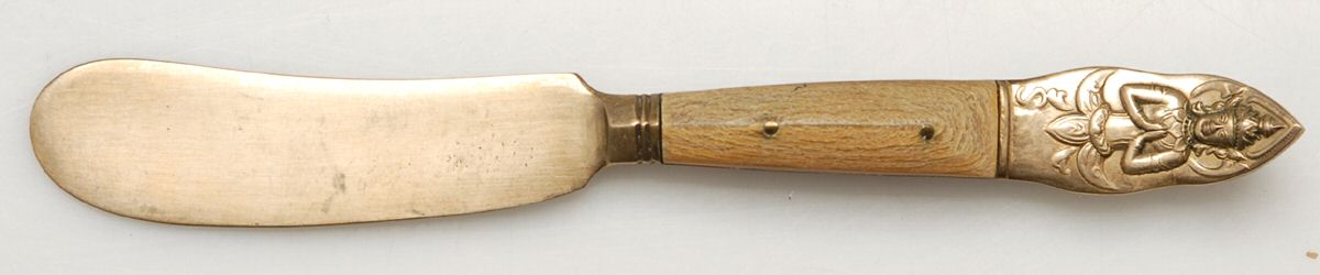 UNF1883 (Brass) Modern Hollow Butter Spreader (Stainless) by Unknown Mfg Silver-1