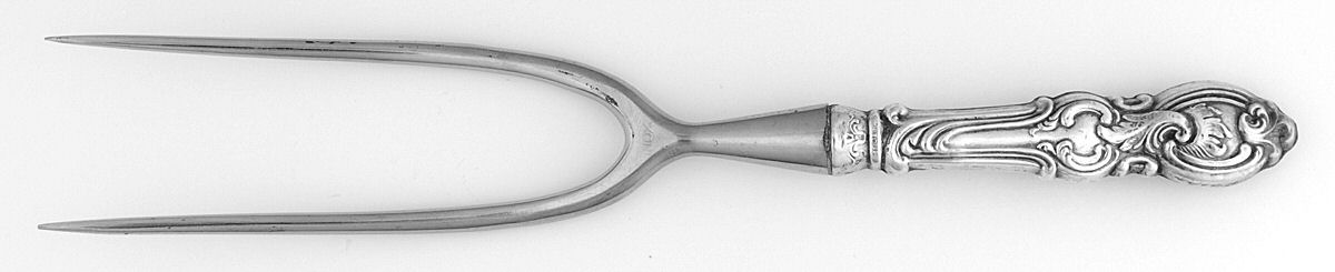 UNF1253 (Sterling) Small Joint/Roast Holder Fork by Unknown Mfg Silver-1