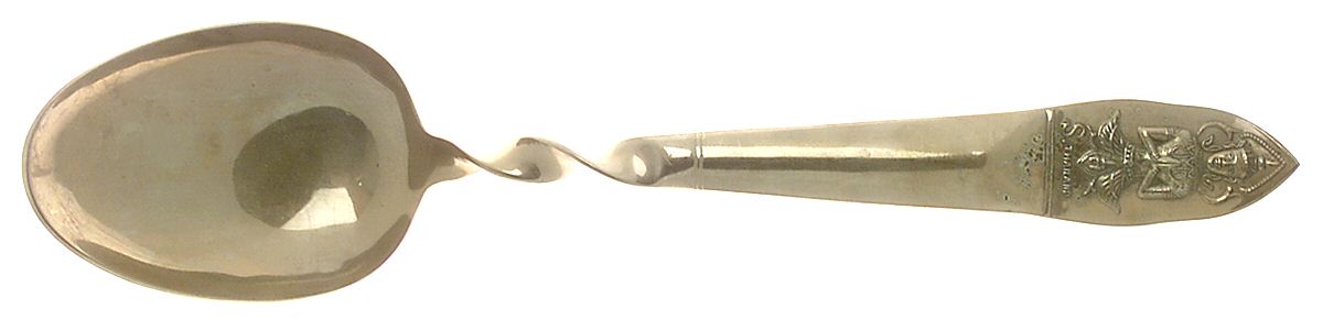 UNF754 (Brass) Large Solid Serving Spoon by Unknown Mfg Silver-1