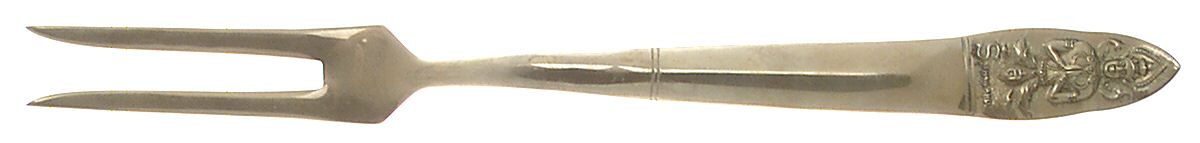 UNF754 (Brass) Large Stainless-Prong Roast Carving Fork by Unknown Mfg Silver-1