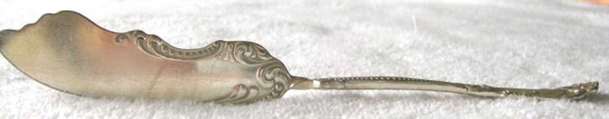 Unf1890 (Silverplate) Flat Twisted Handle Master Butter Knife by Unknown Mfg Silver-1