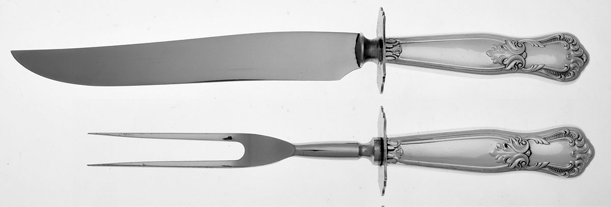 UNF1276 (Sterling) Small Stainless Blade 2-Piece Steak Carving Set by Unknown Mfg Silver-1