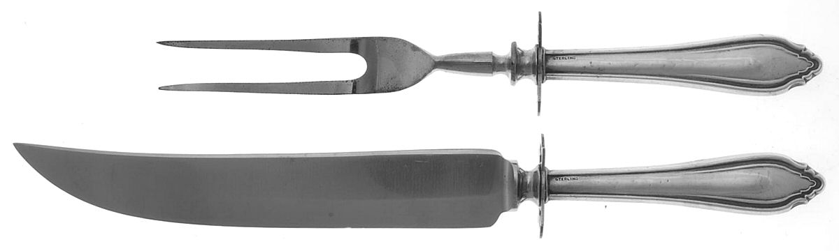 UNF1145 (Sterling) Small Stainless Blade 2-Piece Steak Carving Set by Unknown Mfg Silver-1