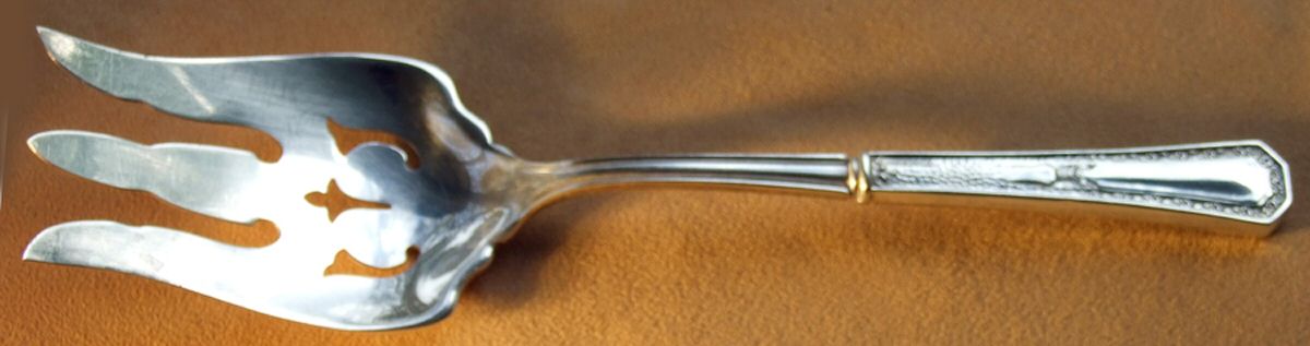 UNF1285 (Sterling) Salad Serving Fork with Plated Prongs by Unknown Mfg Silver-1