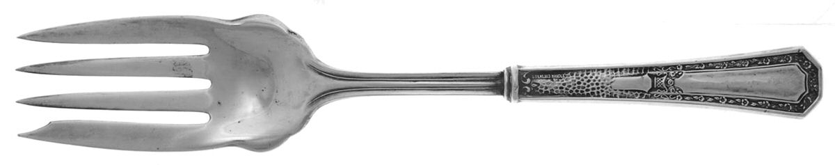 UNF1285 (Sterling) Cold Meat Serving Fork Hollow Handle by Unknown Mfg Silver-1