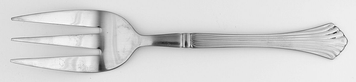 UNF1287 (Stainless) Medium Solid Cold Meat Serving Fork by Unknown Mfg Silver-1
