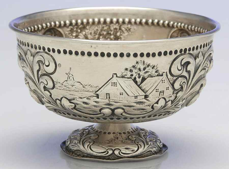 Netherlands Sterling Hollowware Open Sugar Bowl by Unknown Manufacturer-1