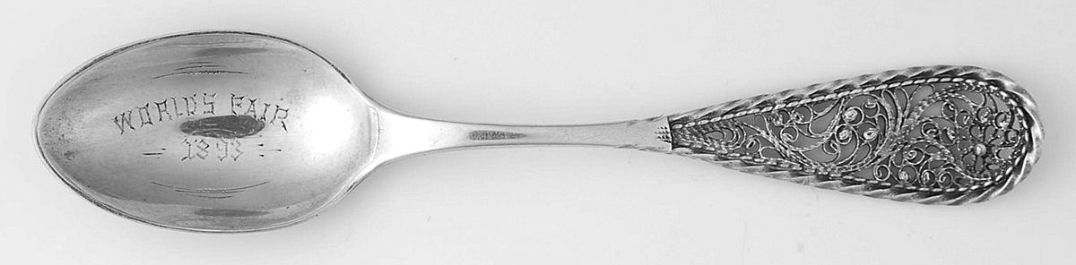 Sterling Filigree Flatware Souvenir Spoon (Demitasse) by Unknown Mfg Silver-1