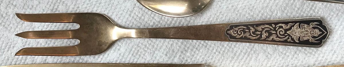 UNF765 (Bronzeware) Olive Fork by Unknown Mfg Silver-1
