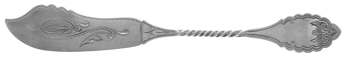 Coin Silver Flatware Flat Handle Bright Cut Master Butter by Unknown Mfg Silver-1