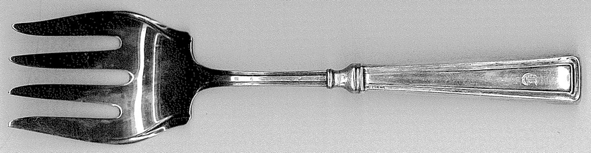 UNF1301 (Sterling) Medium Cold Meat Serving Fork, Plated Tines by Unknown Mfg Silver-1