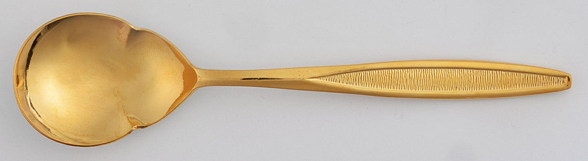 UNF7566 (Gold Electroplate) Ice Cream Spoon Individual by Unknown Mfg Silver-1