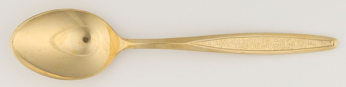 UNF7566 (Gold Electroplate) Place/Oval Soup Spoon by Unknown Mfg Silver-1