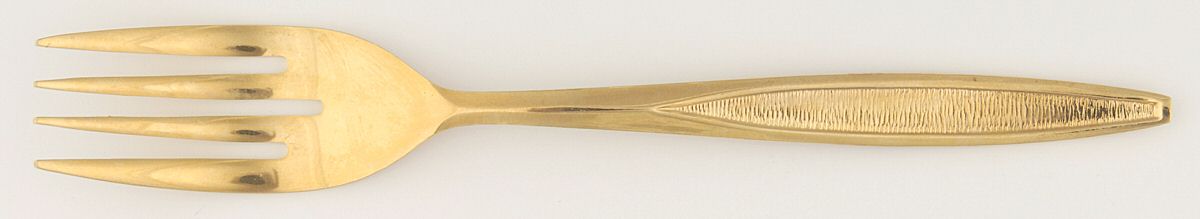 UNF7566 (Gold Electroplate) Individual Salad Fork by Unknown Mfg Silver-1