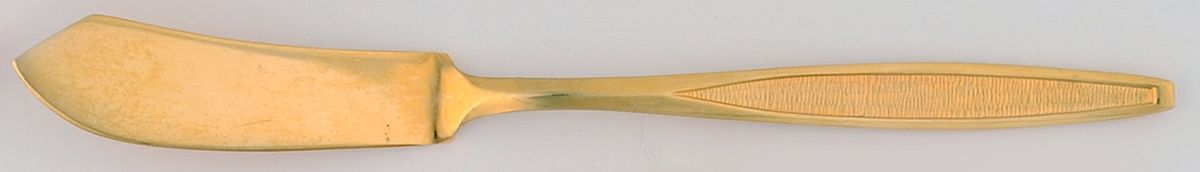 UNF7566 (Gold Electroplate) Flat Handle Master Butter Knife by Unknown Mfg Silver-1