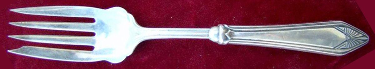 UNF1310 (Sterling) Medium Cold Meat Serving Fork, Plated Tines by Unknown Mfg Silver-1