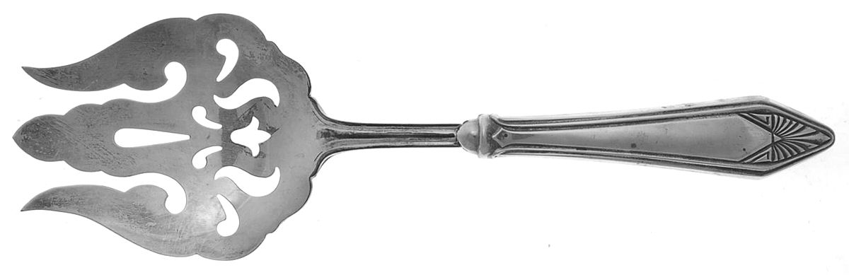 UNF1310 (Sterling) Salad Serving Fork with Plated Prongs by Unknown Mfg Silver-1