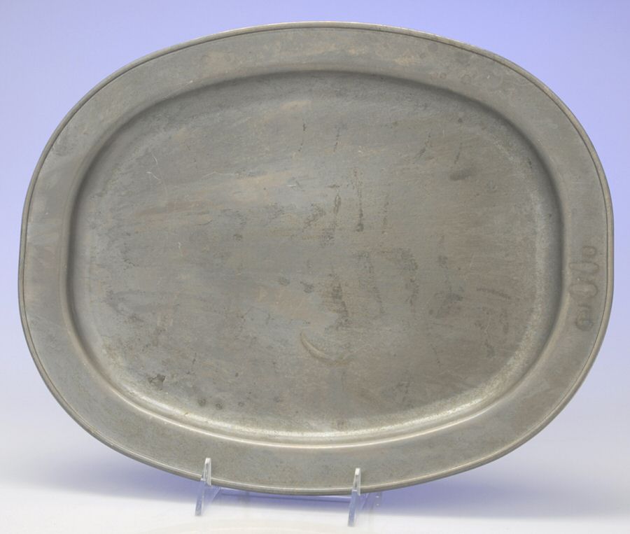 Danforth Pewter Hollowware 15" Oval Serving Platter by Unknown Manufacturer-1