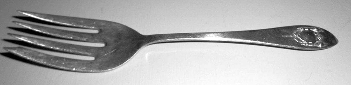 UNF1926 (Sterling) Small Solid Cold Meat Serving Fork by Unknown Mfg Silver-1