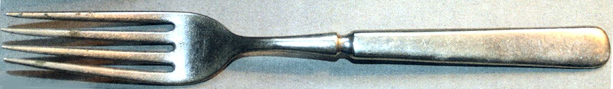 UNF1933 (Silverplate) Indented Solid Handled Fork by Unknown Mfg Silver-1