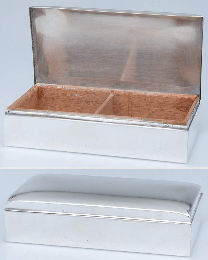 SwedenSilverplate Hollowware Cedar Lined Cigarette Box by Unknown Manufacturer-1