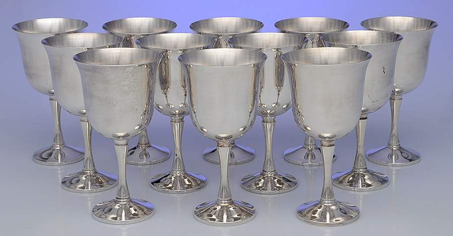 Portugal Silverplate Hollowware Water Goblet - Set of 12 by Unknown Manufacturer-1