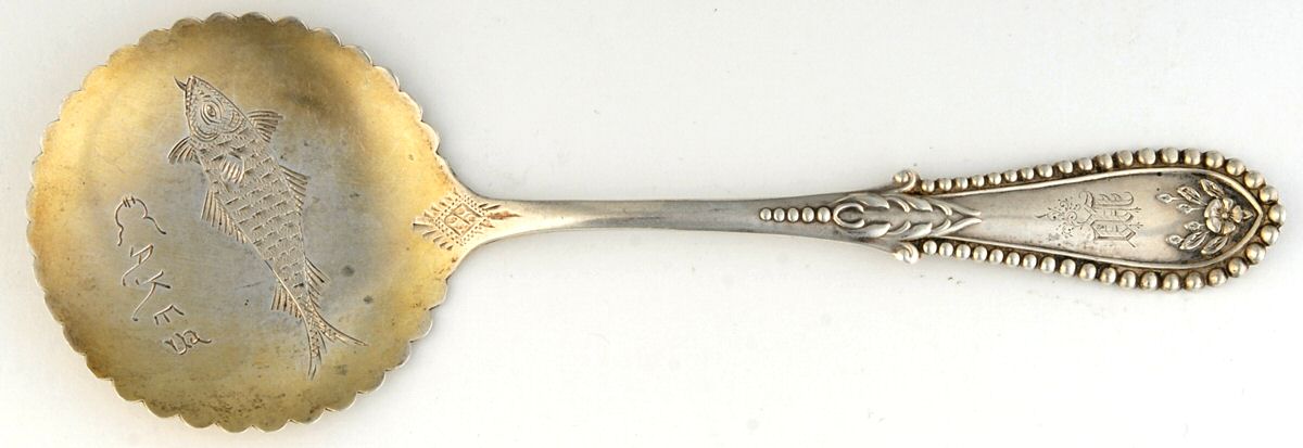 UNF1943 (Sterling) Small Bright Cut Cucumber/Tomato Server by Unknown Mfg Silver-1