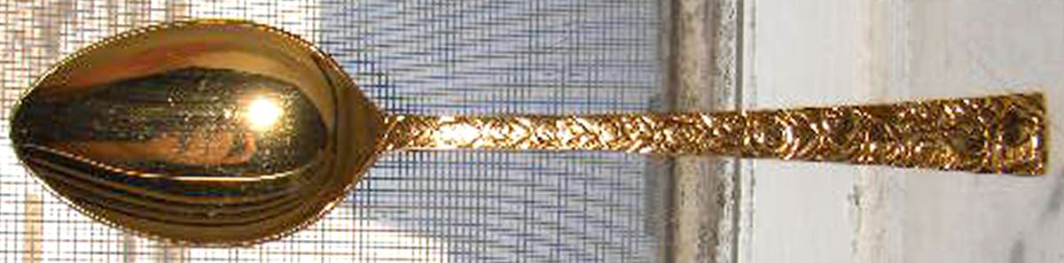 UNF1327 (Gold Electroplate) Teaspoon by Unknown Mfg Silver-1
