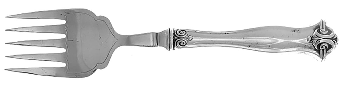 UNF1328 (Sterling) Individual Hollow Fish Fork w/Silverplate Tines by Unknown Mfg Silver-1