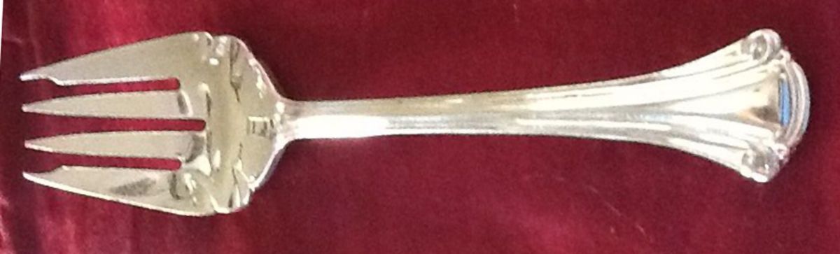 Lady Anne (Silverplate) Medium Solid Cold Meat Serving Fork by Unknown Mfg Silver-1
