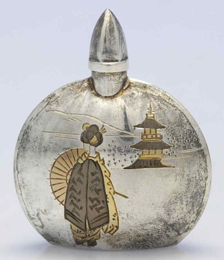 Asian Sterling Hollowware 2" Perfume Vial by Unknown Manufacturer-1