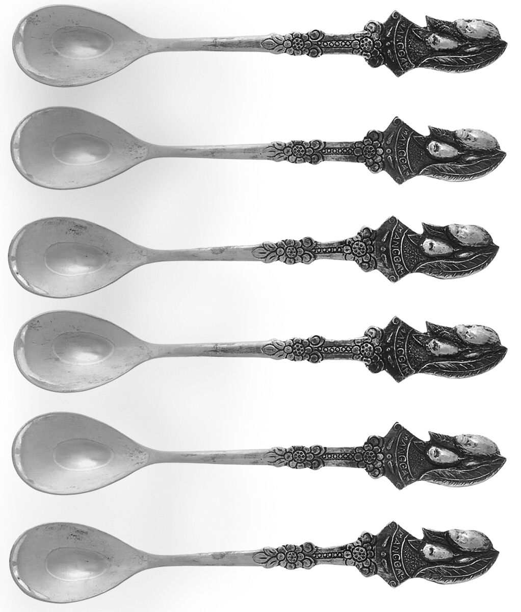 Asian Style Sterling Flatware Egg Spoon - Set of 6 by Unknown Mfg Silver-1