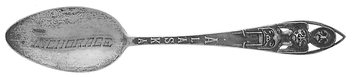 States & Cities Souvenir Spoons (Sterling) Alaska Teaspoon by Unknown Mfg Silver-1