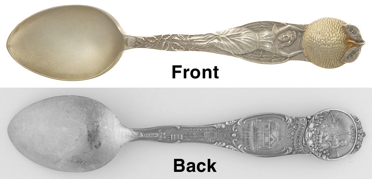 States & Cities Souvenir Spoons (Sterling) California Teaspoon by Unknown Mfg Silver-1