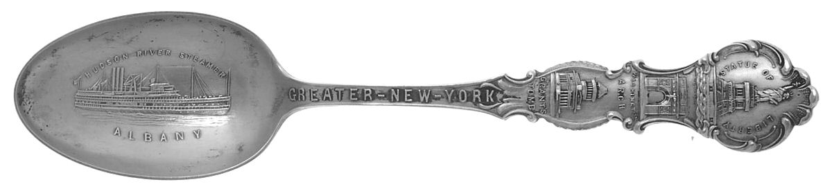 States & Cities Souvenir Spoons (Sterling) New York Teaspoon by Unknown Mfg Silver-1