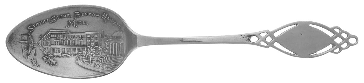 States & Cities Souvenir Spoons (Sterling) Michigan Teaspoon by Unknown Mfg Silver-1