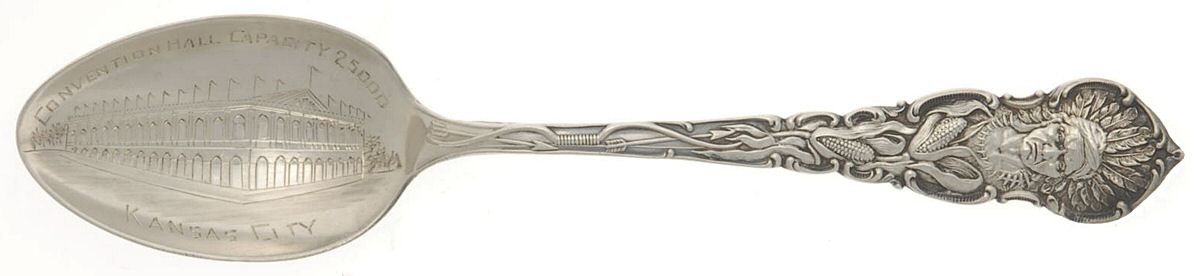 States & Cities Souvenir Spoons (Sterling) Kansas Teaspoon by Unknown Mfg Silver-1