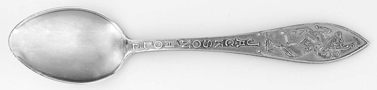 States & Cities Souvenir Spoons (Sterling) Wyoming Demitasse Spoon by Unknown Mfg Silver-1