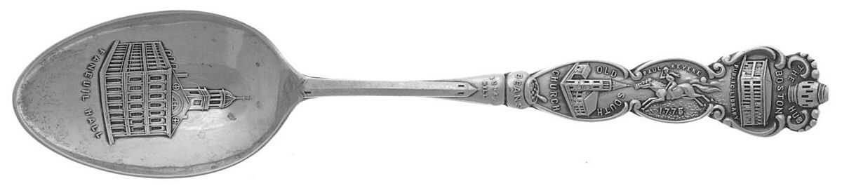 States & Cities Souvenir Spoons (Sterling) Massachusetts Five O'Clock Spoon by Unknown Mfg Silver-1
