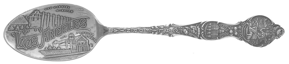 States & Cities Souvenir Spoons (Sterling) California Teaspoon by Unknown Mfg Silver-1