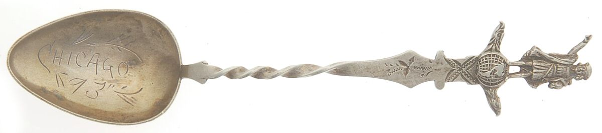 States & Cities Souvenir Spoons (Sterling) Illinois Demitasse Spoon by Unknown Mfg Silver-1
