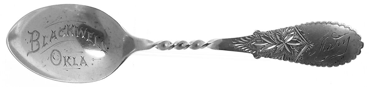 States & Cities Souvenir Spoons (Sterling) Oklahoma Five O'Clock Spoon by Unknown Mfg Silver-1