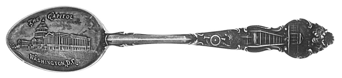 States & Cities Souvenir Spoons (Sterling) Washington DC Demitasse Spoon by Unknown Mfg Silver-1