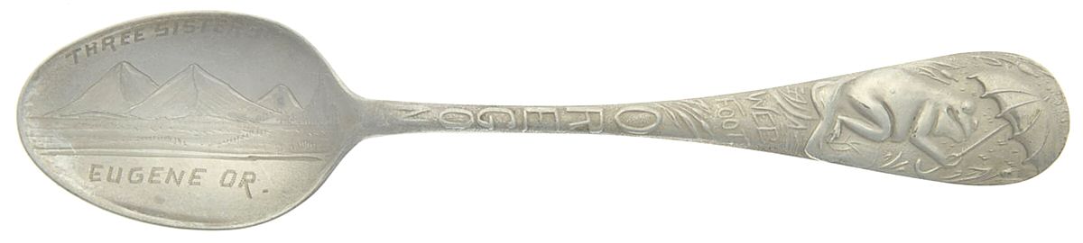 States & Cities Souvenir Spoons (Sterling) Oregon Demitasse Spoon by Unknown Mfg Silver-1