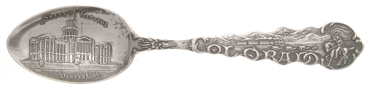 States & Cities Souvenir Spoons (Sterling) Colorado Teaspoon by Unknown Mfg Silver-1