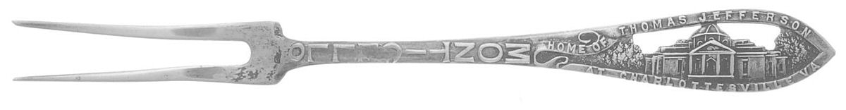 States & Cities Souvenir Spoons (Sterling) Virginia Short Handle Pickle/Olive Fork by Unknown Mfg Silver-1