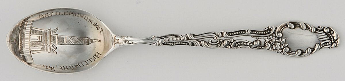 States & Cities Souvenir Spoons (Sterling) Maryland Five O'Clock Spoon by Unknown Mfg Silver-1