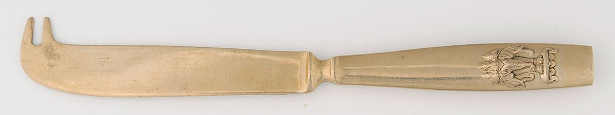 UNF1340 (Brass) Solid Serving Cheese Knife by Unknown Mfg Silver-1
