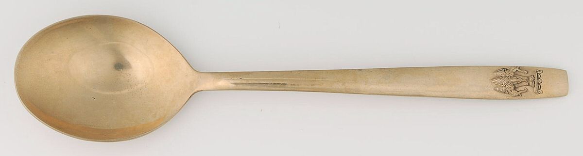 UNF1340 (Brass) Solid Serving Spoon by Unknown Mfg Silver-1