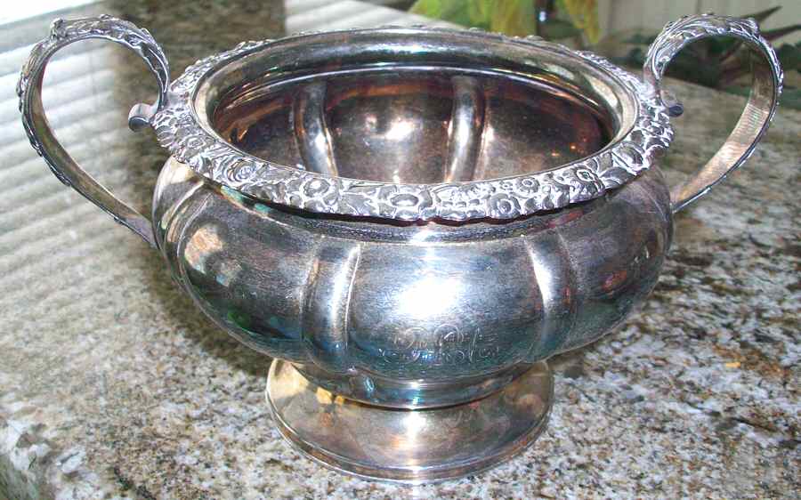 UNH14 (Sterling, Hollowware) Sugar Bowl No Lid by Unknown Manufacturer-1